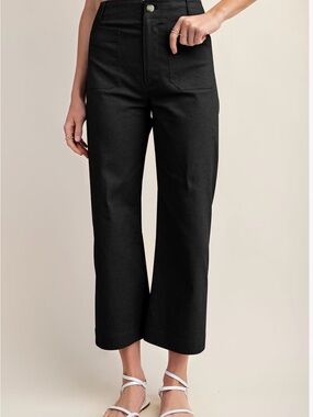 Miduo Women’s High Waisted Cropped Pants in Black — Size 31